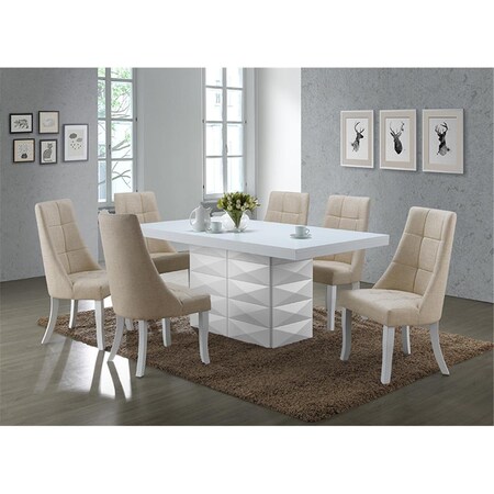D2D Technologies 31 x 39 x 71 in. Wood Modern Rectangular Dinette Dining Room Table - White D22438305